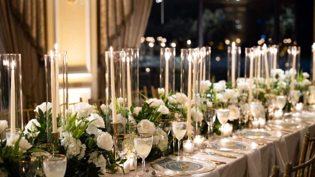 wedding dinner table - wedding day timeline 