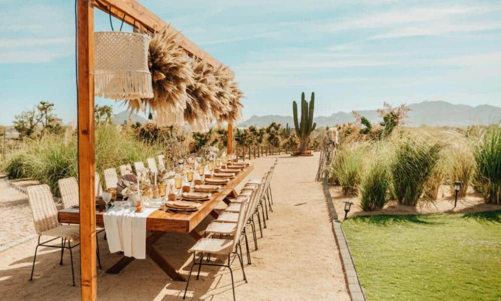 El Huerto Farm to Table Cabo - dining in the desert . Wedding venue in cabo 