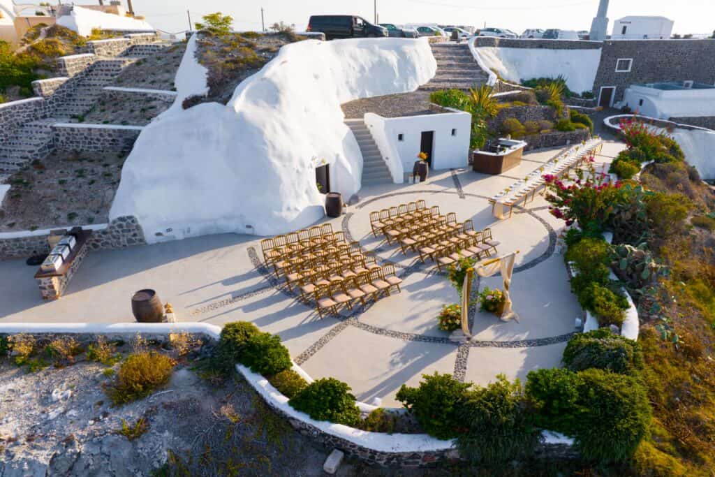 Wedding Venue package - Santorini outdoor wedding venue 