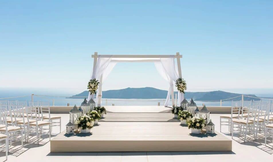 sea view wedding venue in santorini 