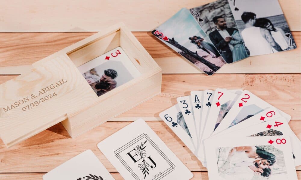 personalised playing cards for wedding favors 