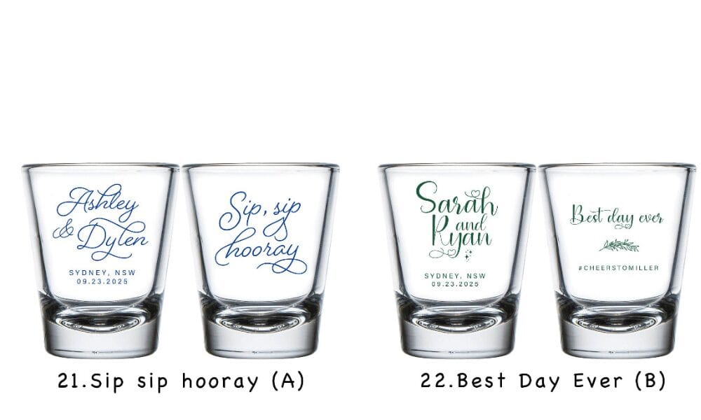 custom shot glasses for wedding favors 