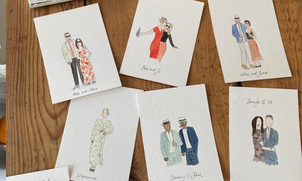 custom wedding guest illustrations 