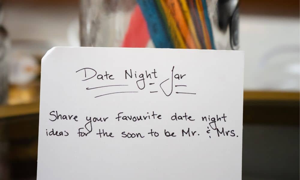 date night jar - unique wedding guestbook ideas 