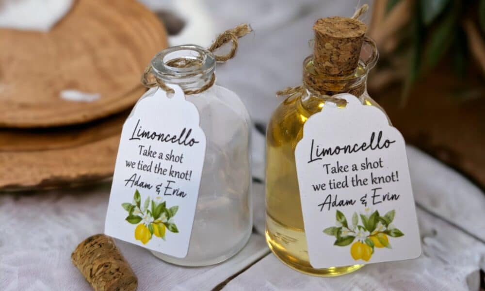 mini limoncello bottles - wedding favor 