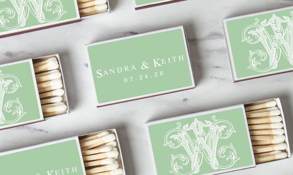 personalised match stick boxes for wedding favors 