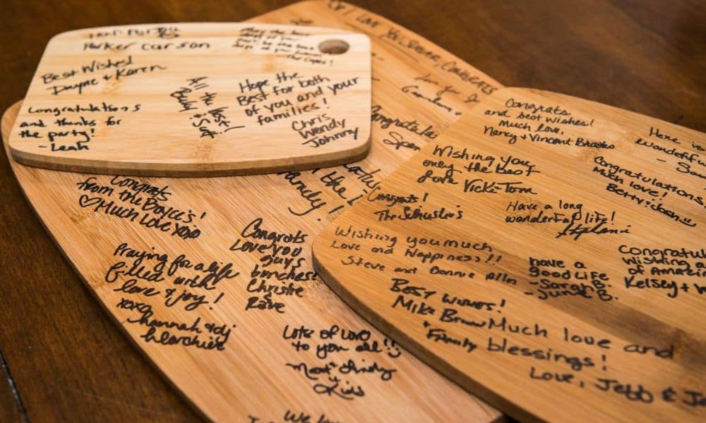 wedding guestbook chopping board 