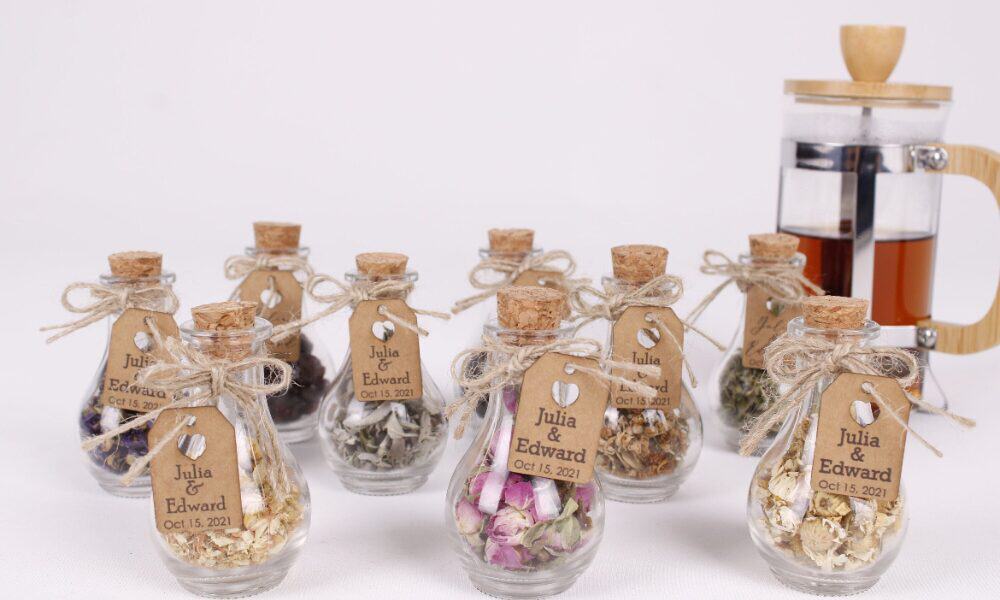 tea jars for wedding favors 