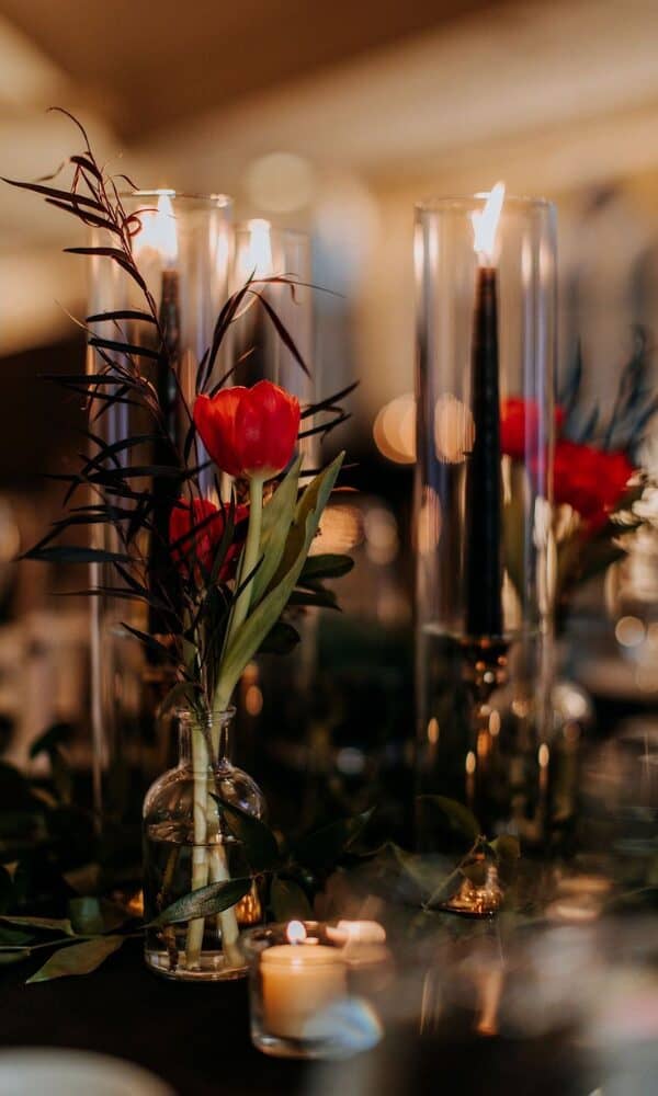 black taper candles wedding