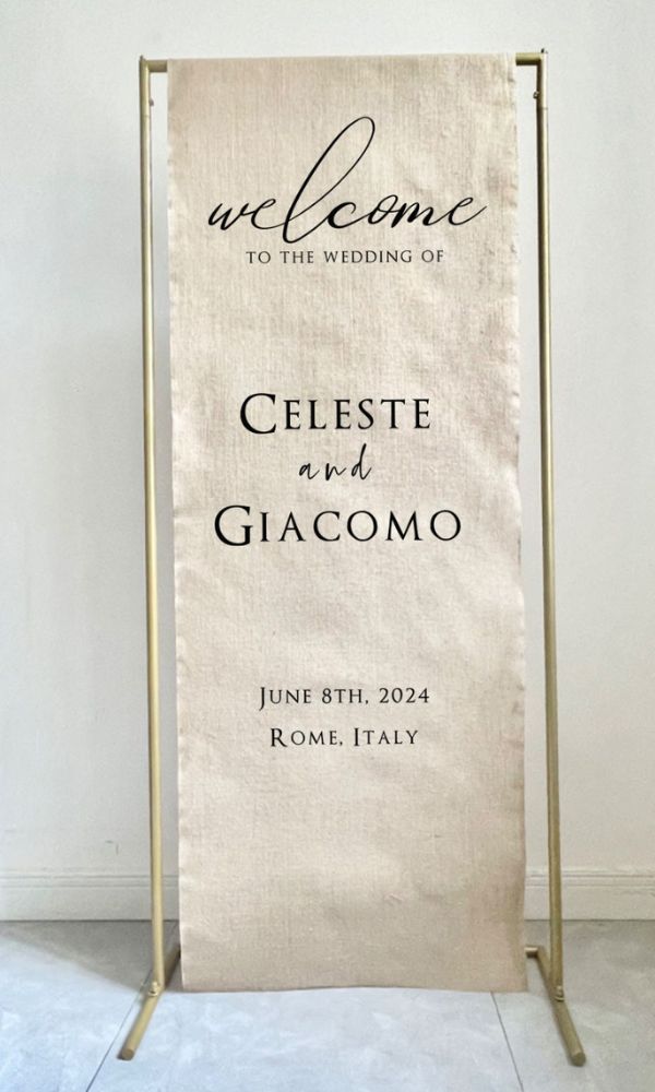 fabric welcome sign