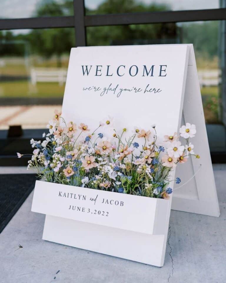 wedding sign flower box