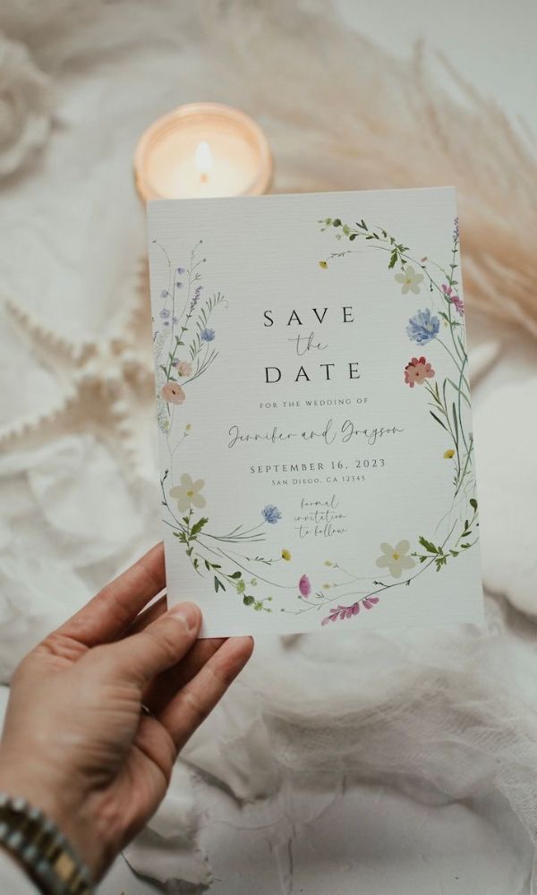 wedding invitations with flowers 