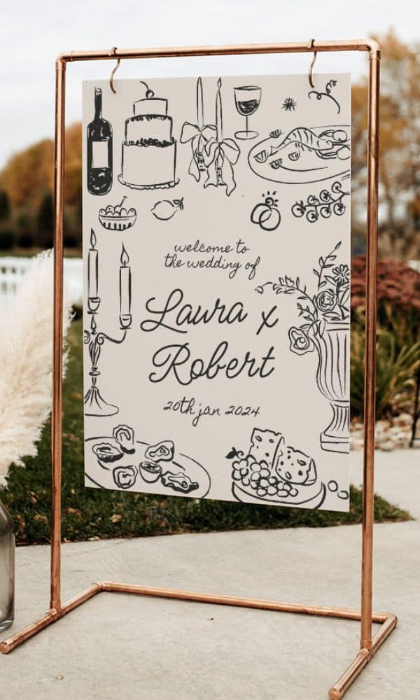 italian wedding illustrations 