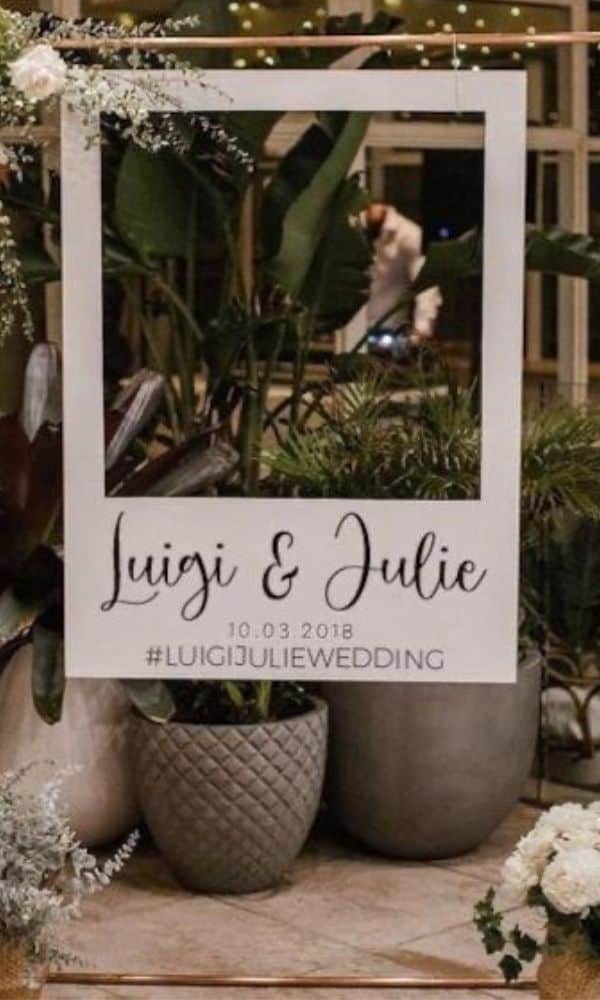 polaroid wedding sign 