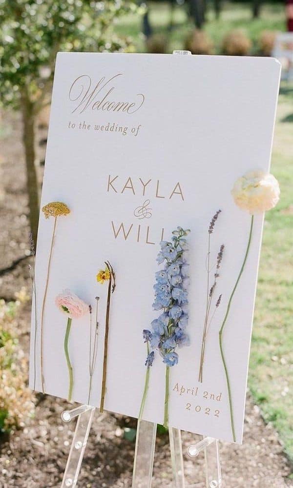 wildflower wedding welcome sign 