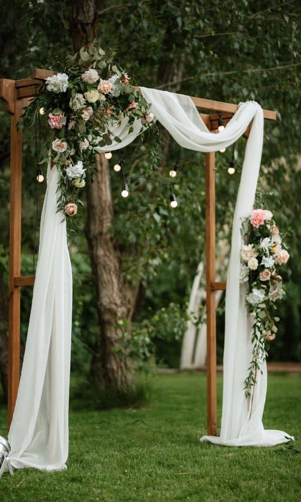 ceremony arch wooden for rustic barn decor 