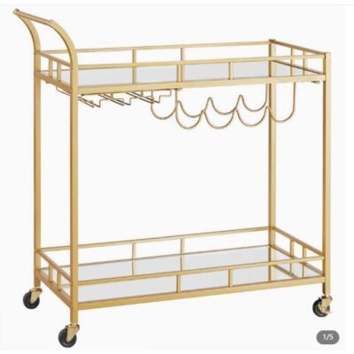 gold cocktail trolley