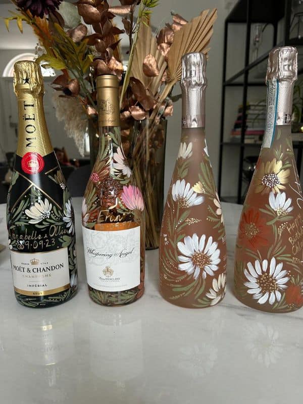 hand painted wine bottles 