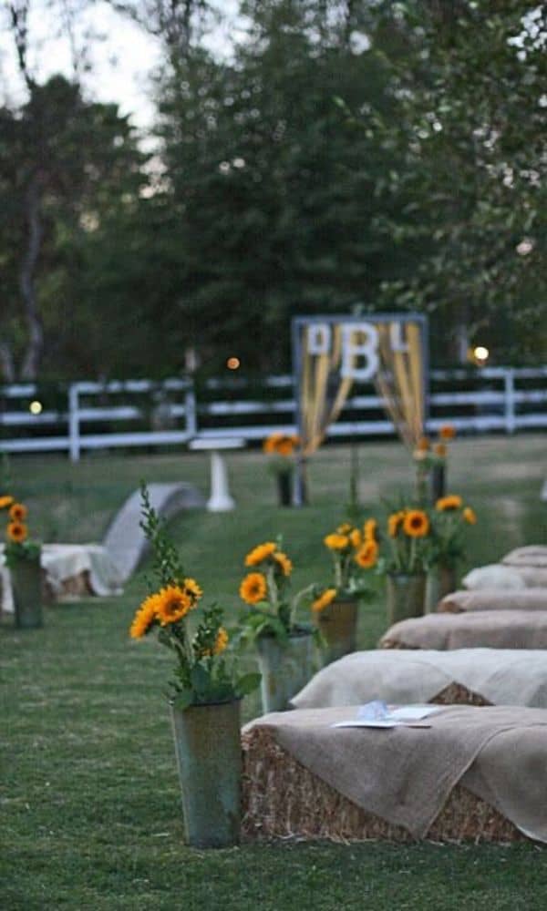 hay bale seating 