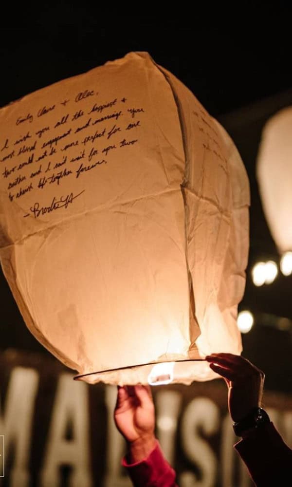 lantern wedding proposal 