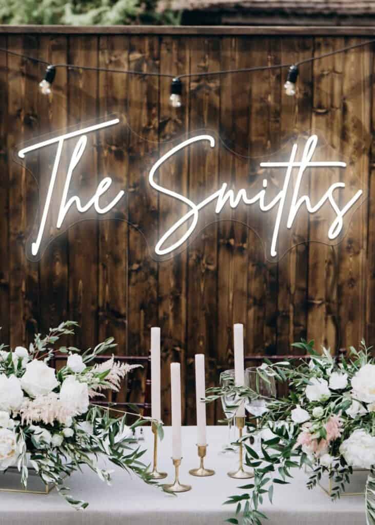 customised neon sign for weddings 