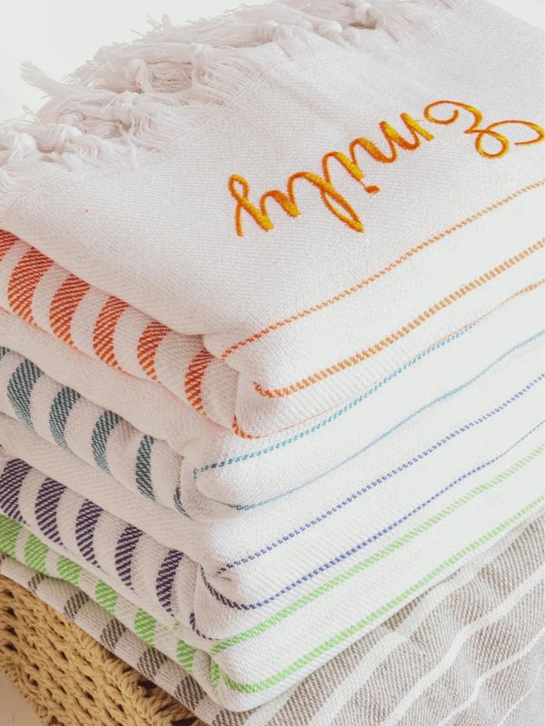 personalised turkish towel - bridesmaid gifts for destination wedding 