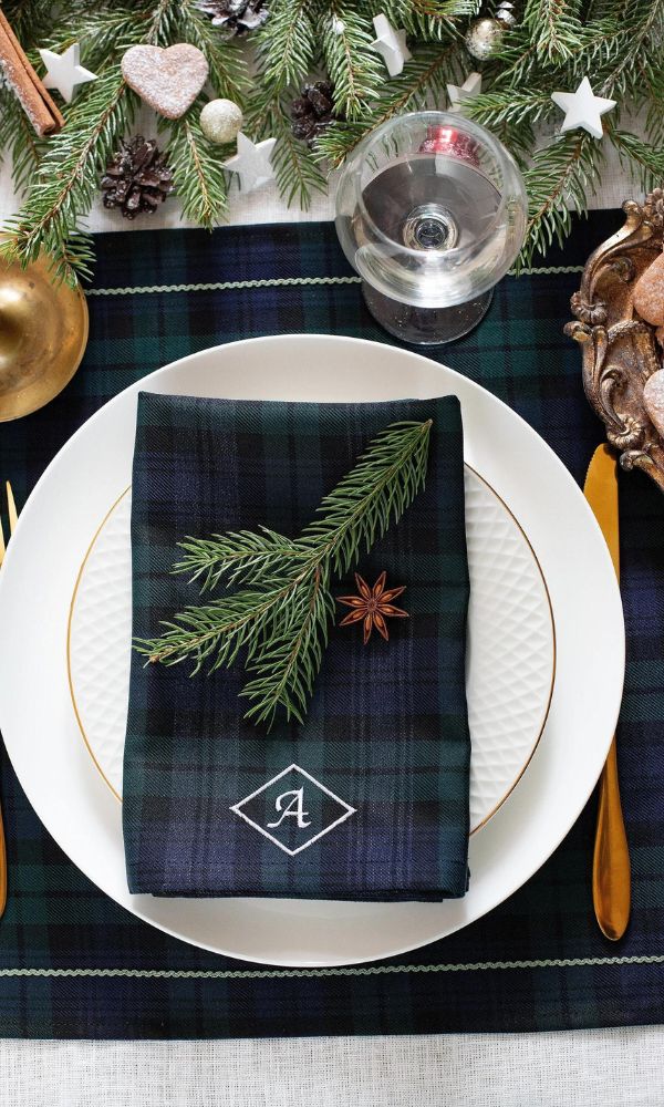 plaid napkins 