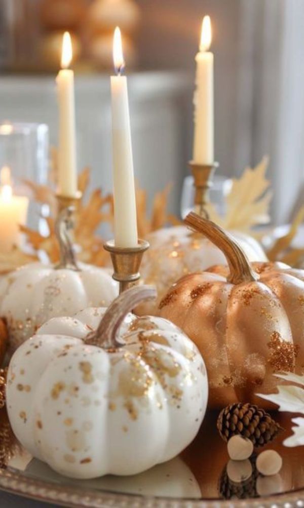 harvest themed tableware for fall bridal shower 