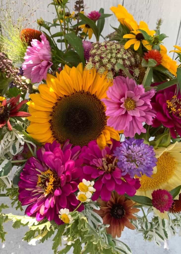 sunflower wedding wildflowers centerpieces