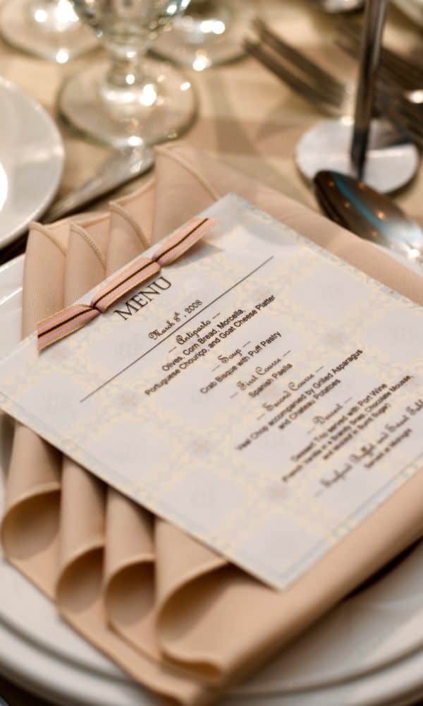 wedding menu