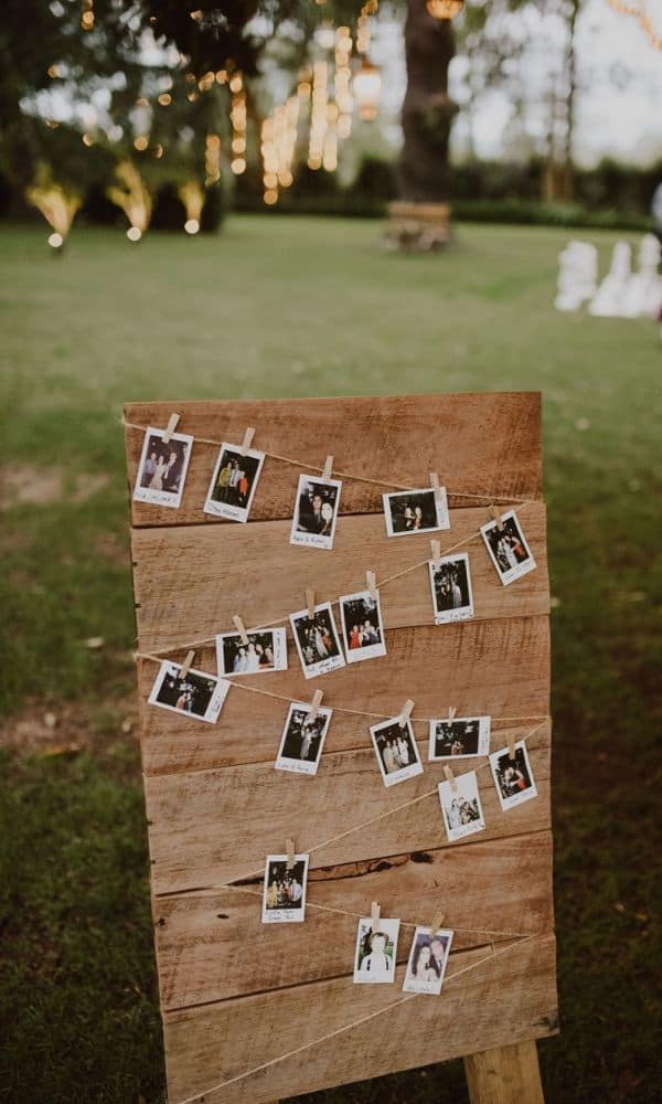 photo display rustic barn wedding 