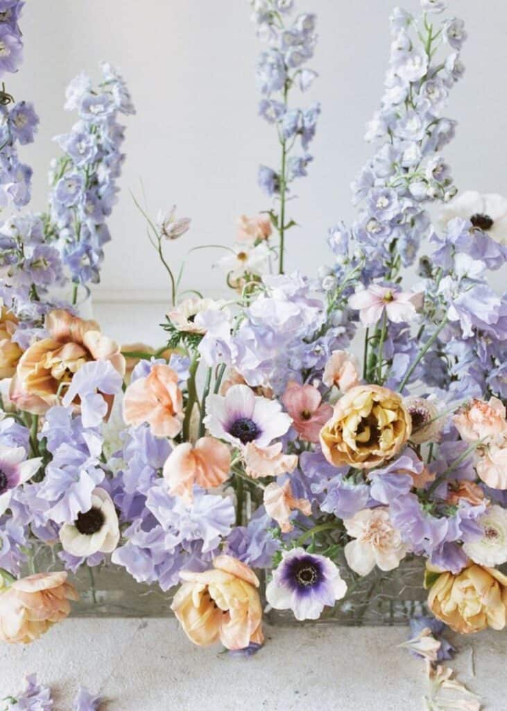 pastel wildflower centerpieces