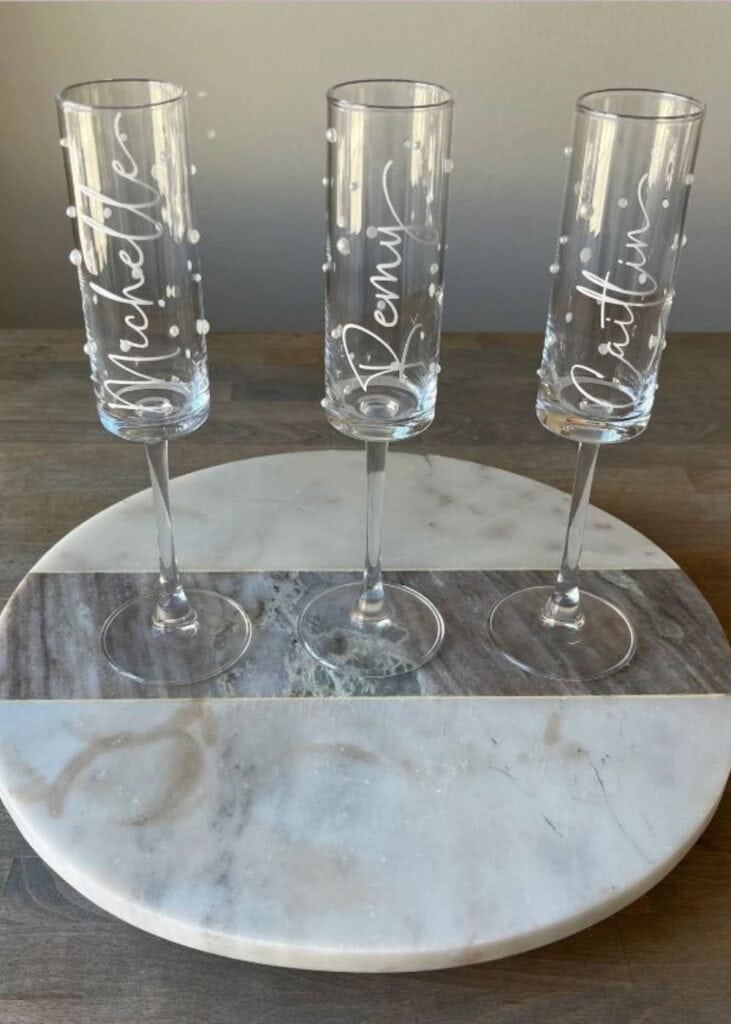 custom bridal champagne glasses 