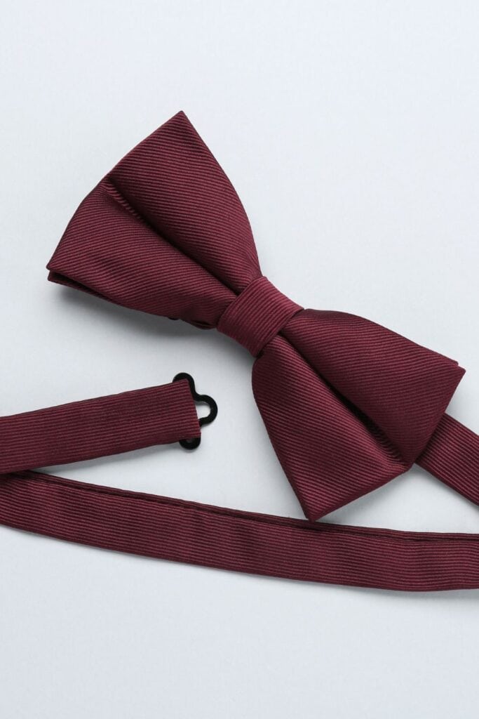 burgundy bow tie