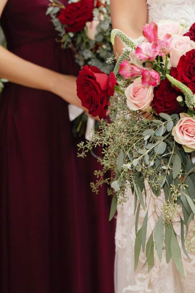 burgundy bridesmaid dress