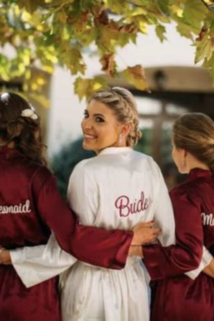 burgundy bridesmaid robes