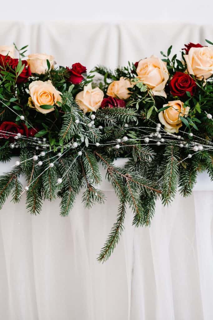 burgundy hanging garlands for wedding