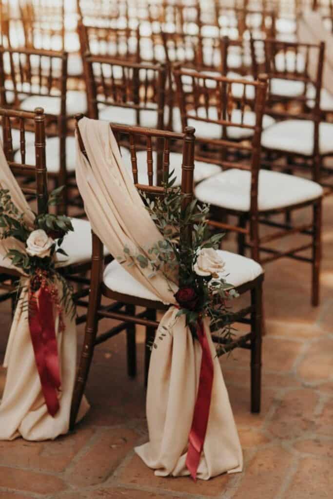 cream chair drapes for wedding ceremony 