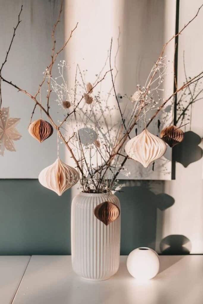 winter wedding centerpiece - snowy branches