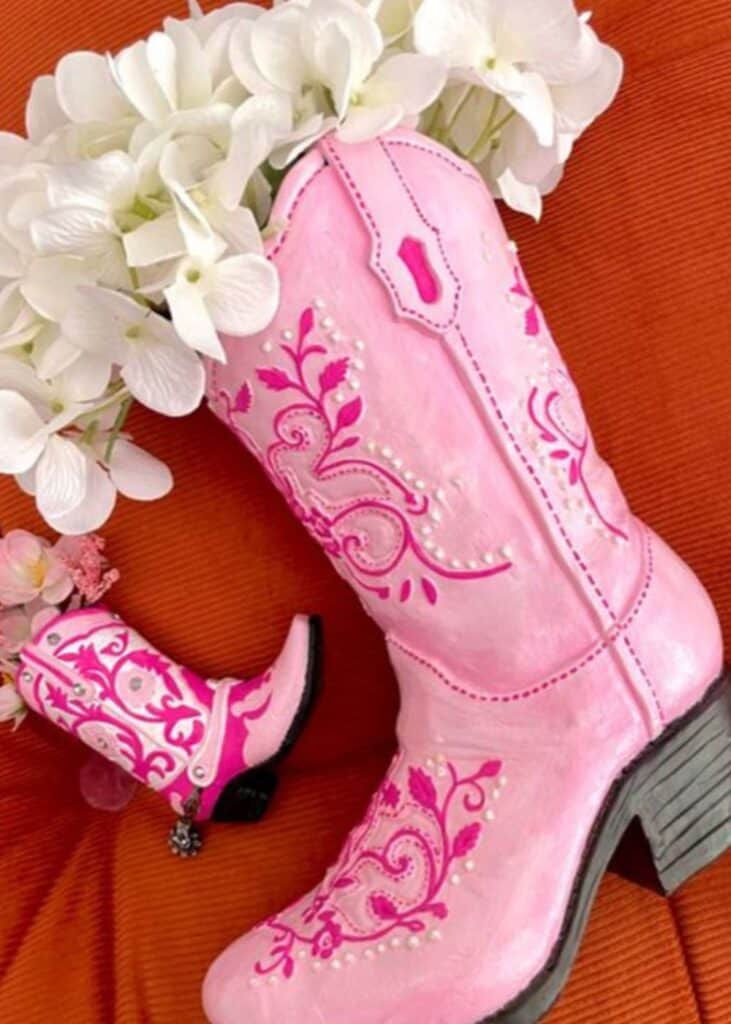 cowgirl boot vases