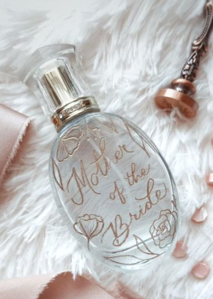 engraved perfume bottle - gift ideas for bride-to-be