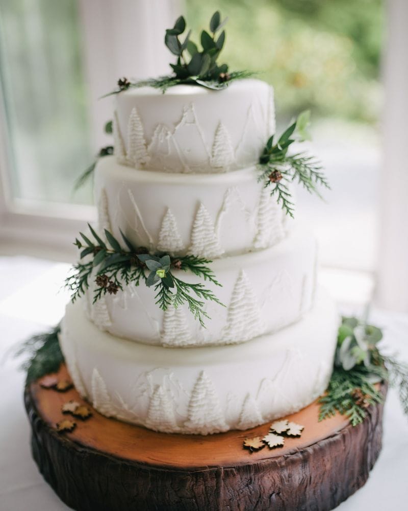 forest wedding rustic cake