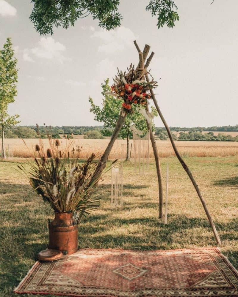 forest wedding branch arch