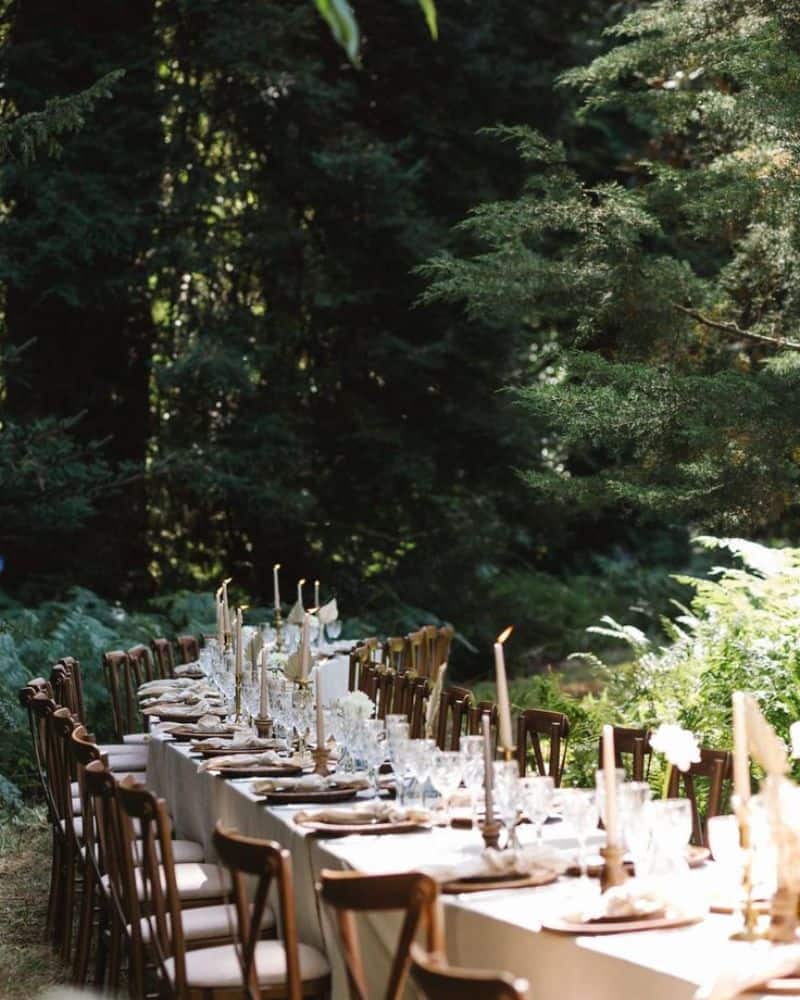 forest wedding table seating design