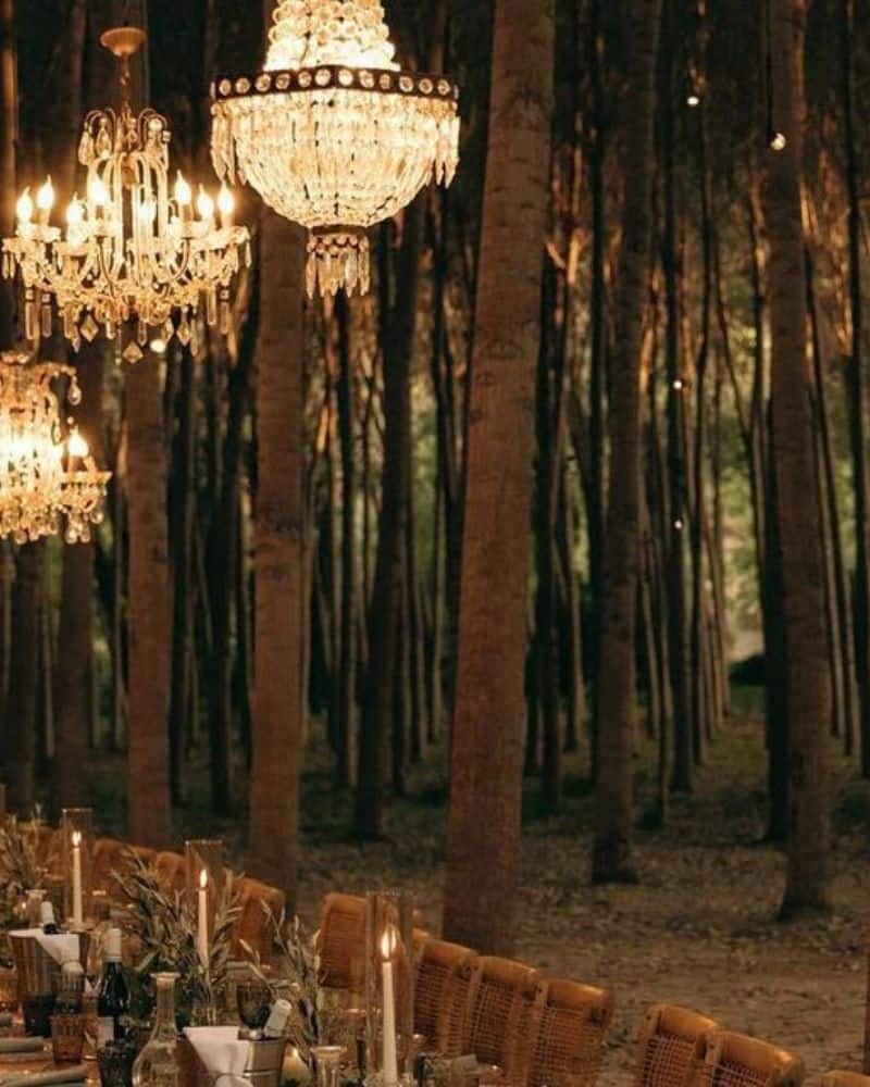 forest wedding chandeliers