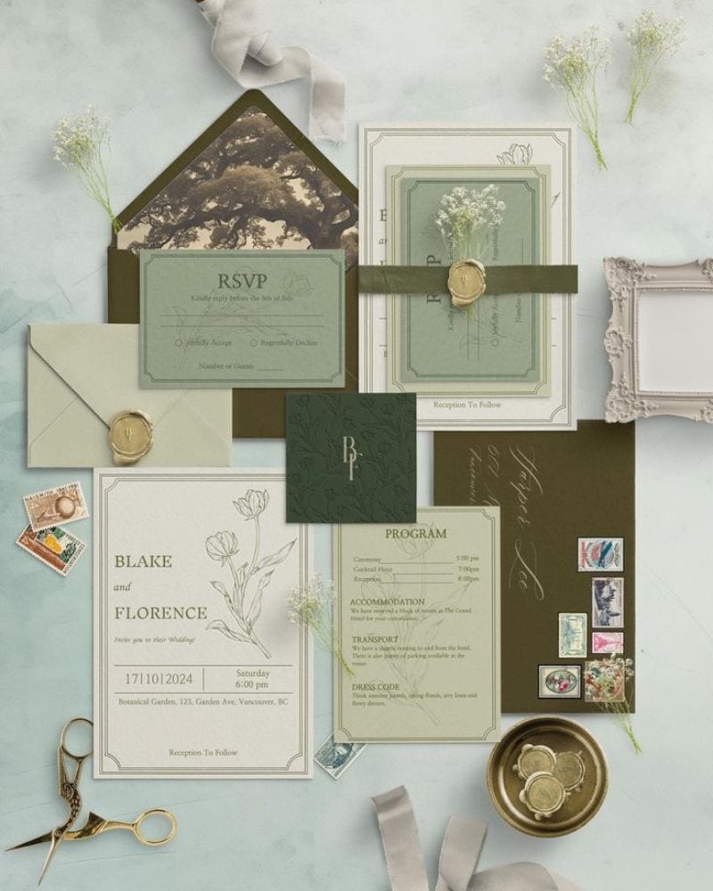 forest wedding invites