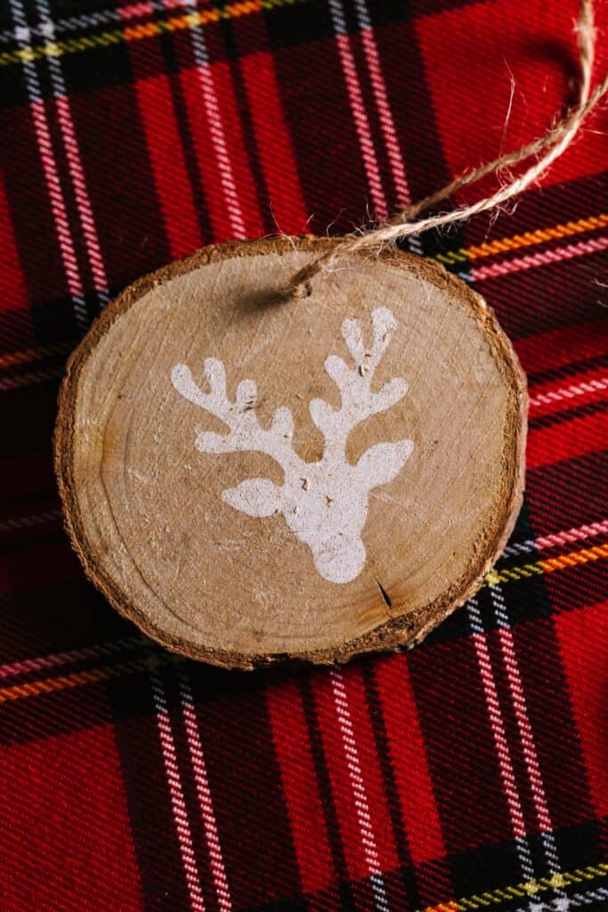 wooden christmas tree ornament 