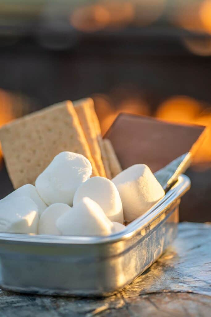 s'mores station for winter wedding 