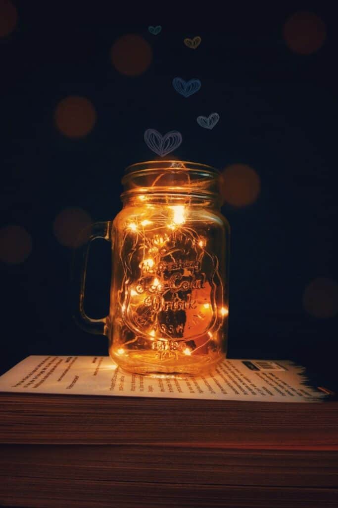 rustic winter wedding mason jar lights 