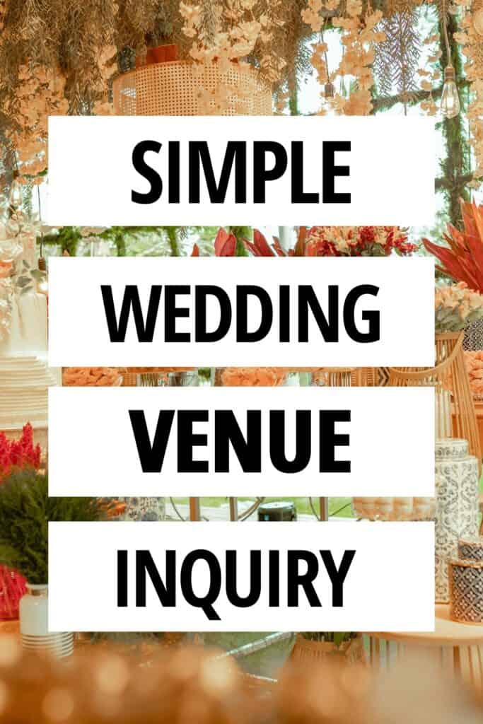 wedding venue inquiry template